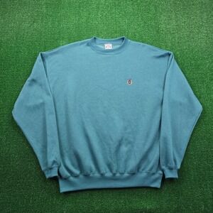 Bugle Boy Company Sweatshirt Mens XL Green Teal Vintage 90s Embroidered Crest